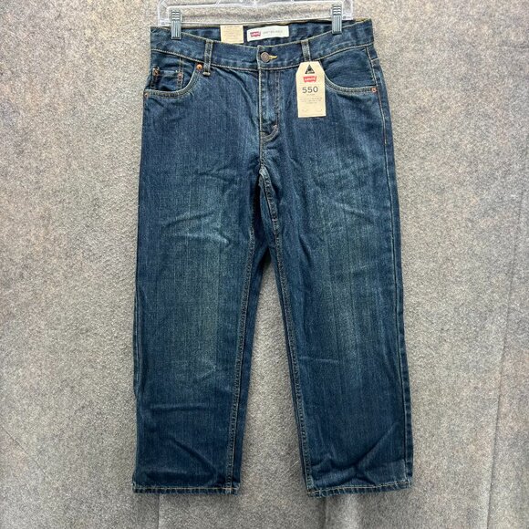 Levi’s 550 Jeans Boys 10 Husky 30x26 Blue Denim Relaxed Fit Cotton Washed New - Picture 1 of 10